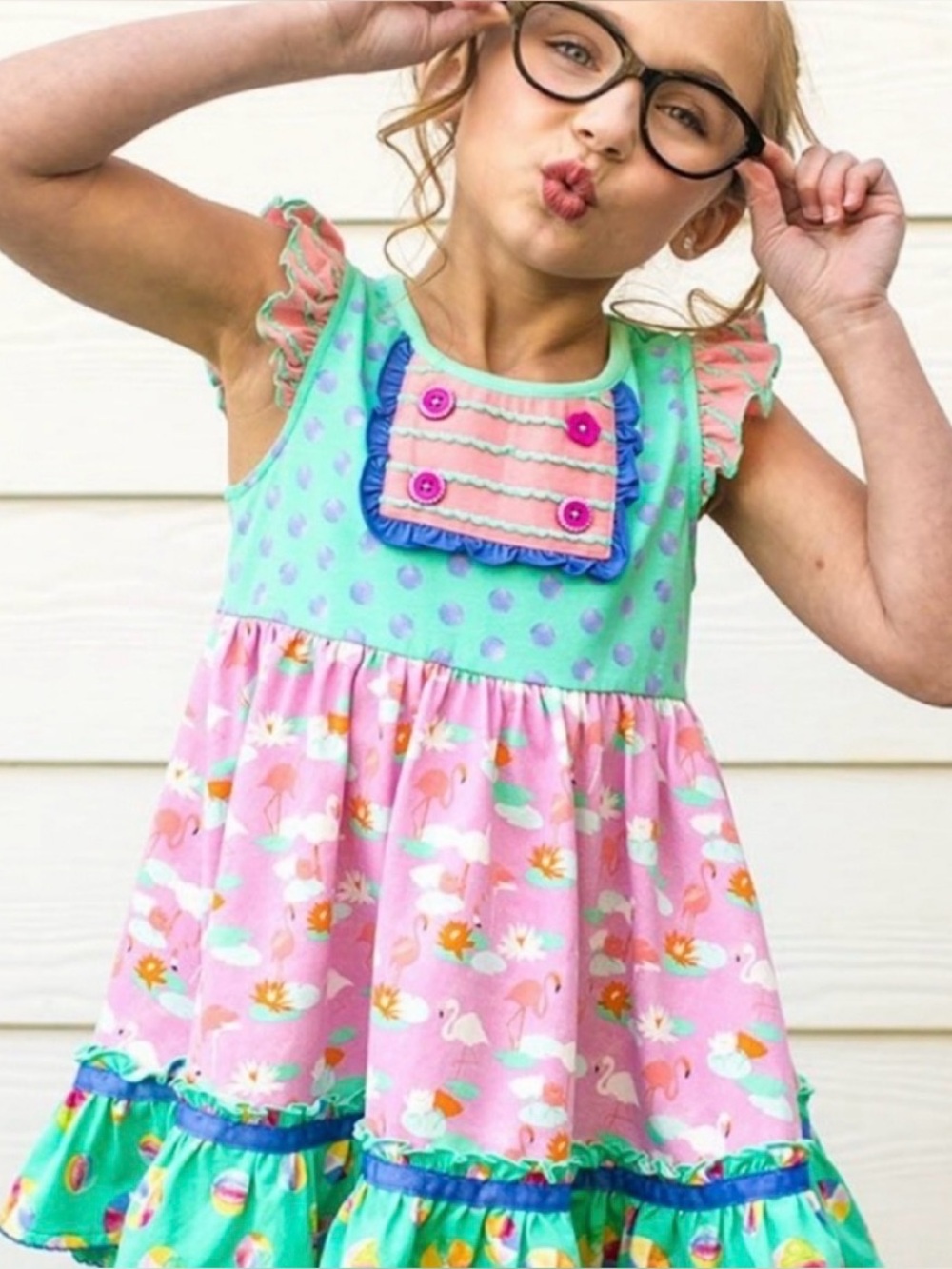 Matilda Jane Adventure Begins Flamingo Puddle Jumper Dress